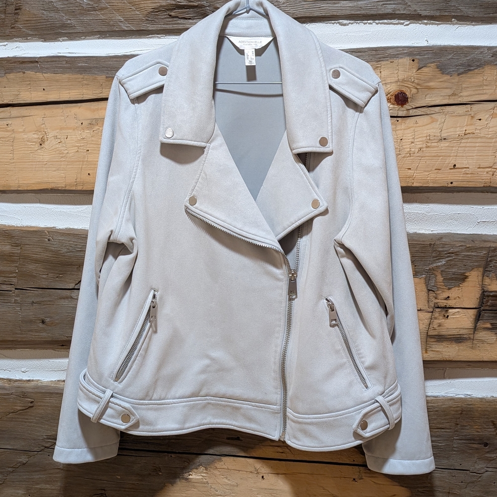 Addition Elle Faux Suede Moto Jacket – Size 2X